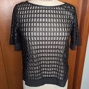 Banana Republic Black Mesh Women's Blouse